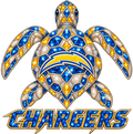 Los Angeles Chargers Jeweled Sea Turtle DTF transfer