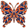 Chicago Bears Jeweled Butterfly DTF transfer