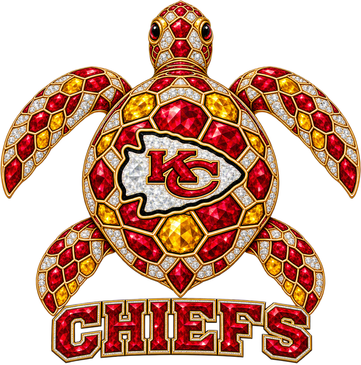 Kansas City Chiefs Jeweled Sea Turtle DTF transfer