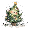 Christmas Whimsy - Happy Little Christmas Tree DTF transfer