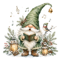 Christmas Gnome Caroling DTF transfer