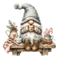Christmas Gnome Cocoa on the Bench DTF transfer