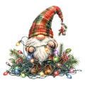 Christmas Gnome Tangled Lights DTF transfer