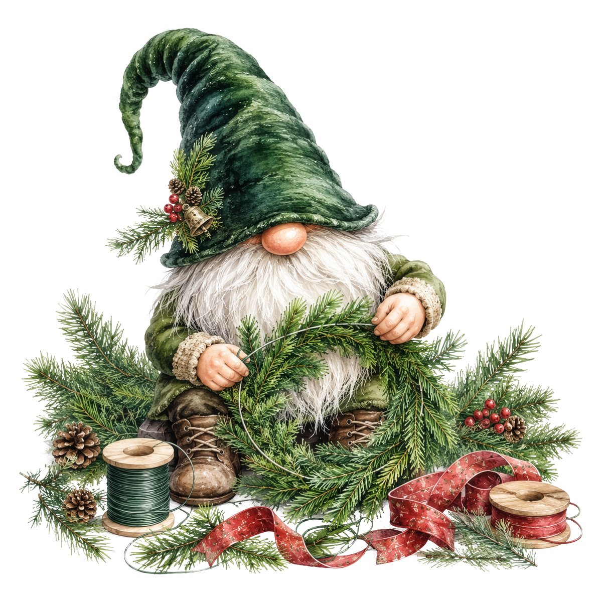 Christmas Gnome Wreath Maker DTF transfer
