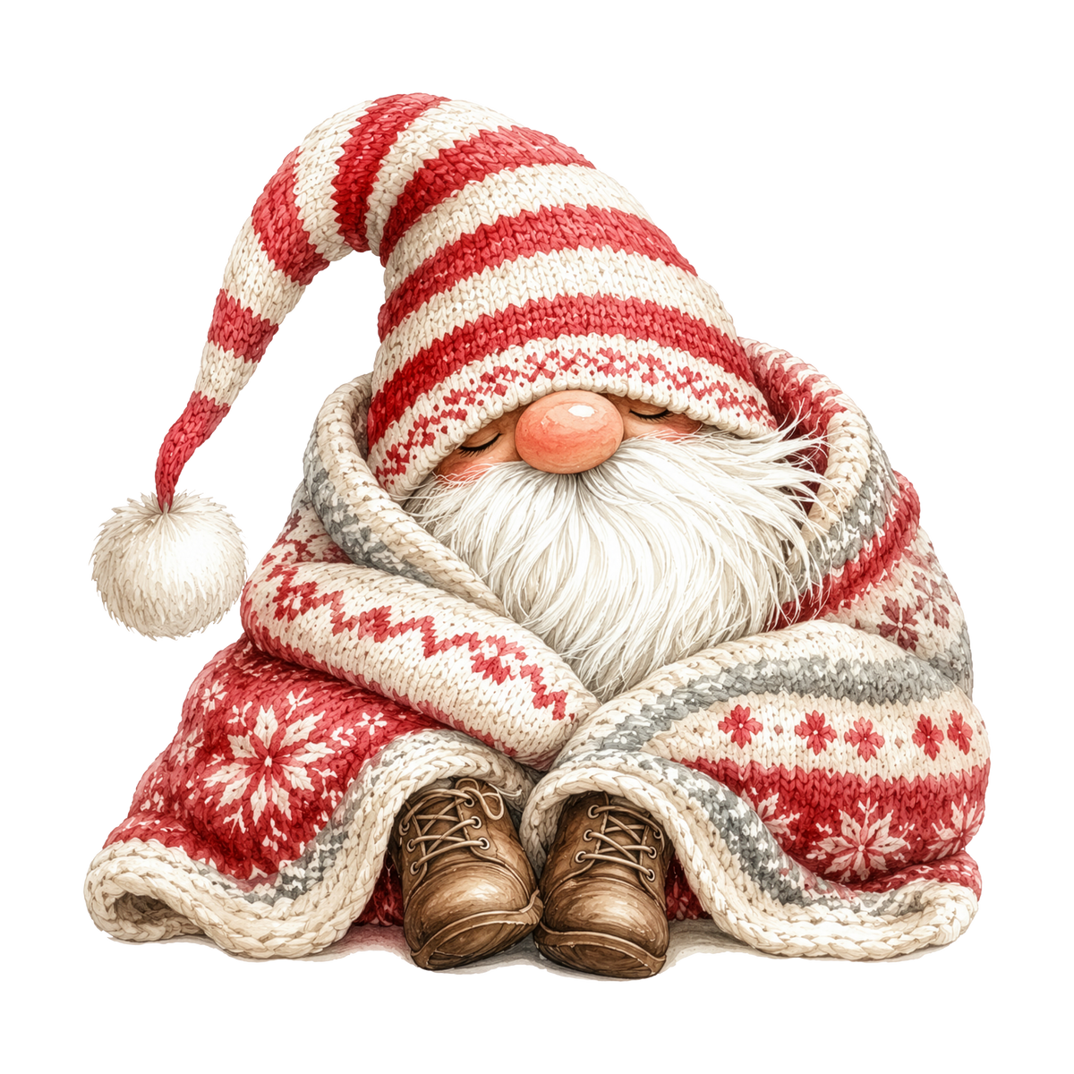 Christmas Gnome Cozy Blanket DTF transfer
