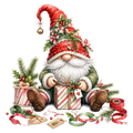 Christmas Gnome Wrapping Presents DTF transfer