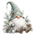 Christmas Gnome Frosty Sage DTF transfer