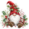 Christmas Gnome Holly Berry DTF transfer