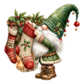 Christmas Gnome Hanging Stockings DTF transfer