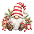 Christmas Gnome Candy Stripe Presents DTF transfer
