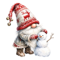 Christmas Gnome Reindeer Hat and Snowman DTF transfer