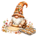 Christmas Gnome Gingerbread Baker DTF transfer