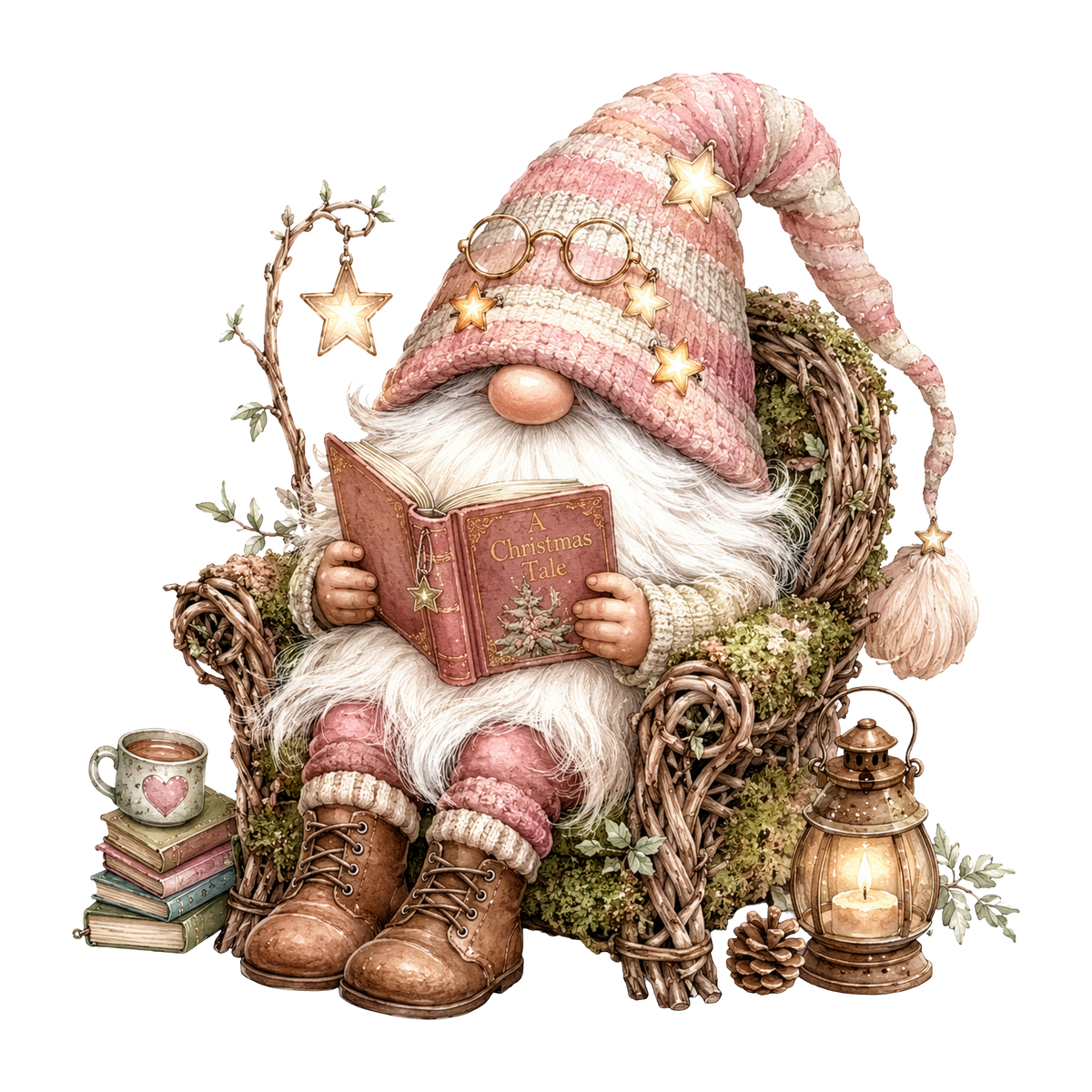 Christmas Gnome Storytime Reading Chair DTF transfer