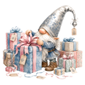Christmas Gnome Pastel Gift Wrapping DTF transfer