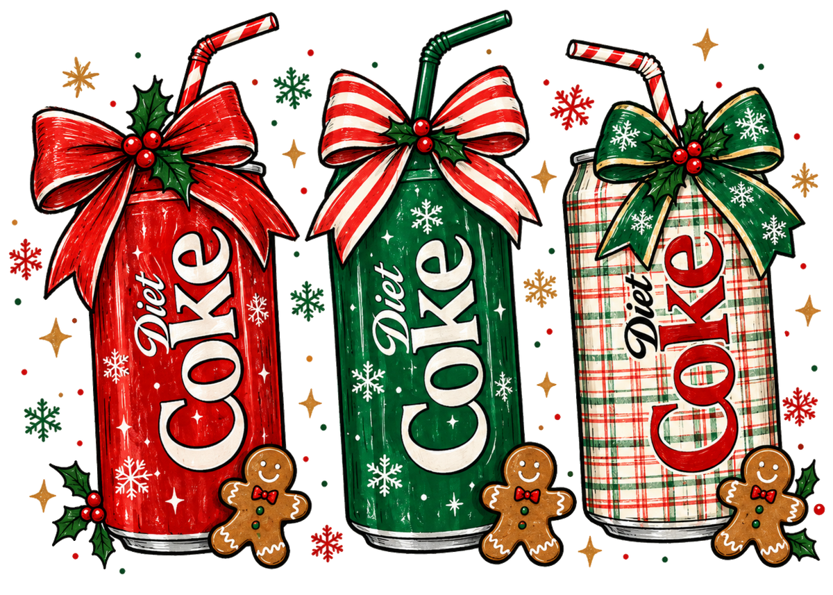 Christmas Soda Cans DTF transfer design