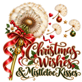 Christmas Wishes and Mistletoe Kisses DTF transfer