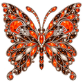 Cleveland Browns Jeweled Butterfly DTF transfer