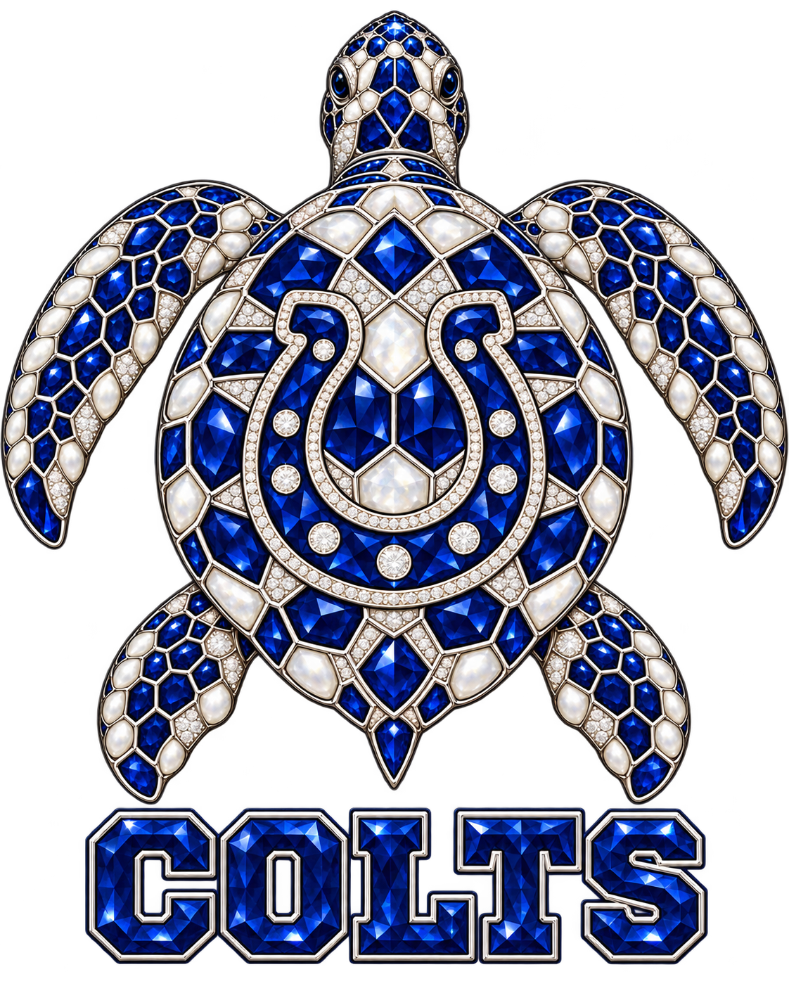 Indianapolis Colts Jeweled Sea Turtle DTF transfer