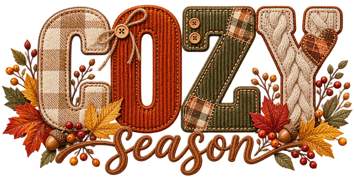 Cozy Season Autumn Patchwork DTF transfer