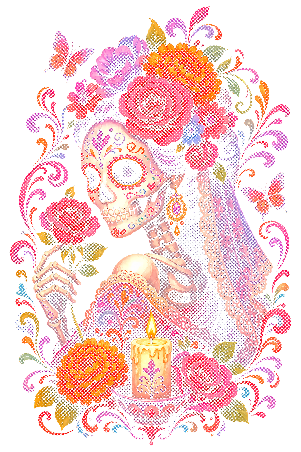 Day Of The Dead 014 Halftone transfer