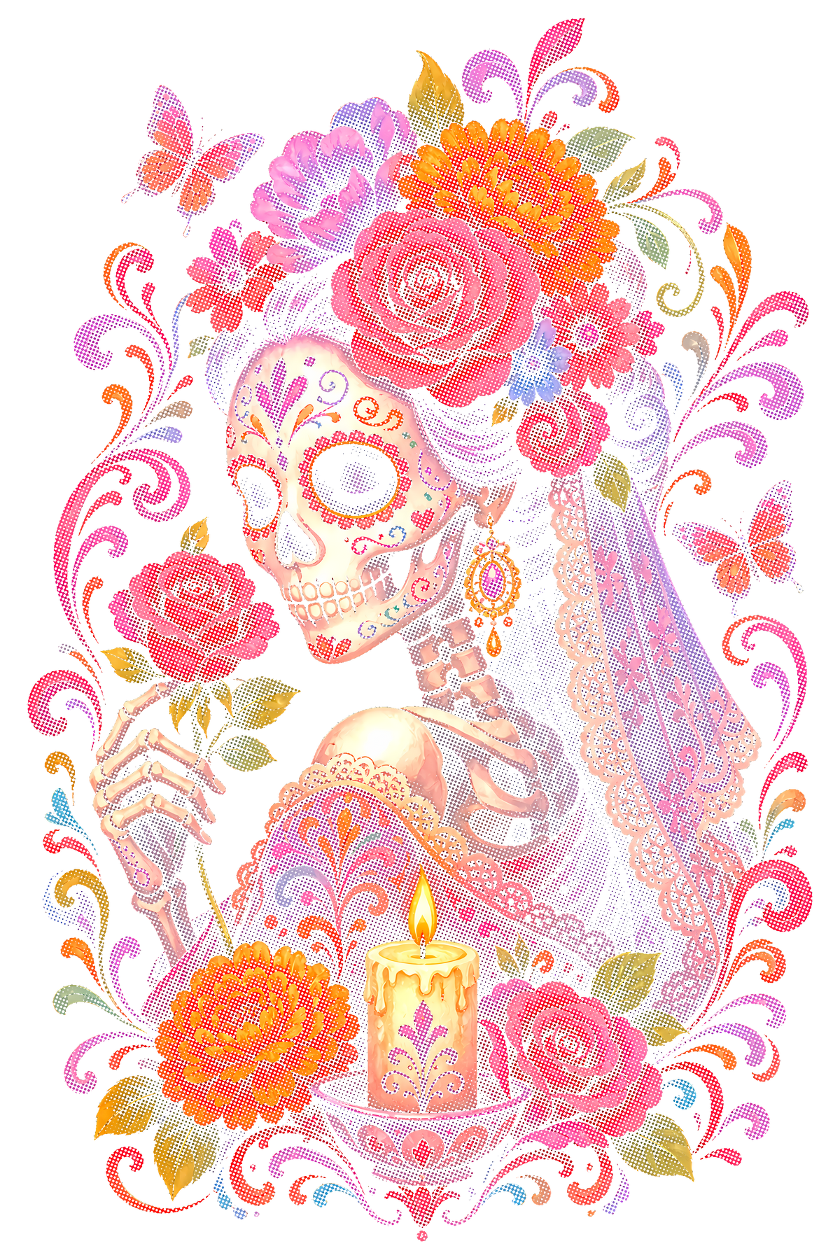 Day Of The Dead 014 Halftone transfer