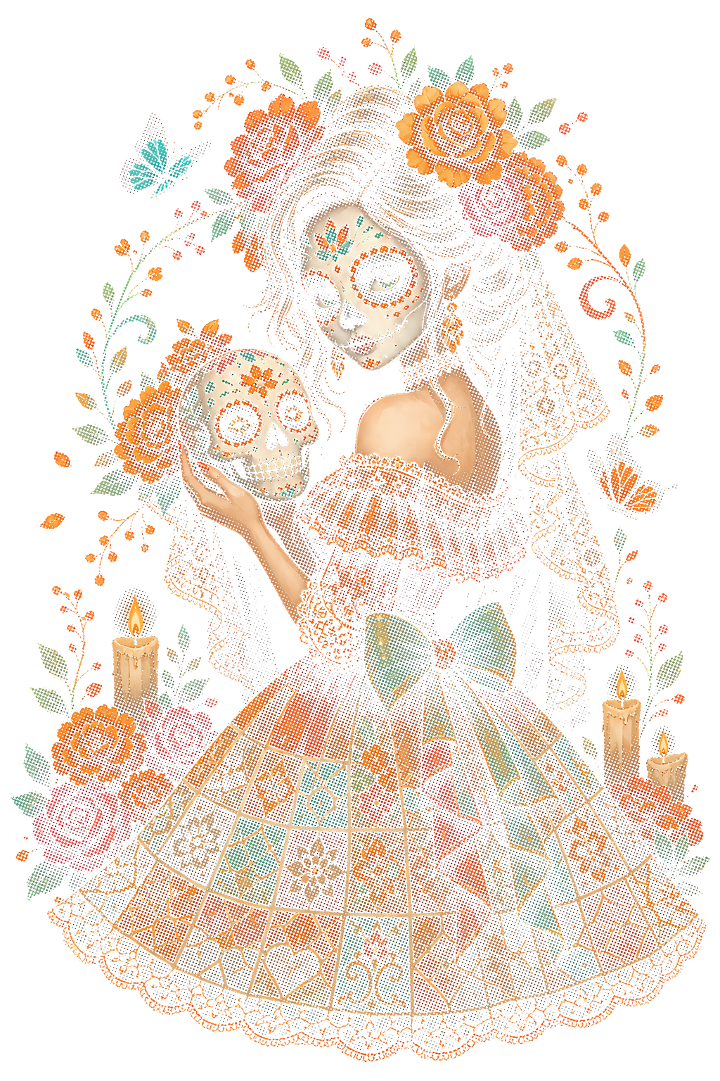 Day Of The Dead 001 Halftone transfer