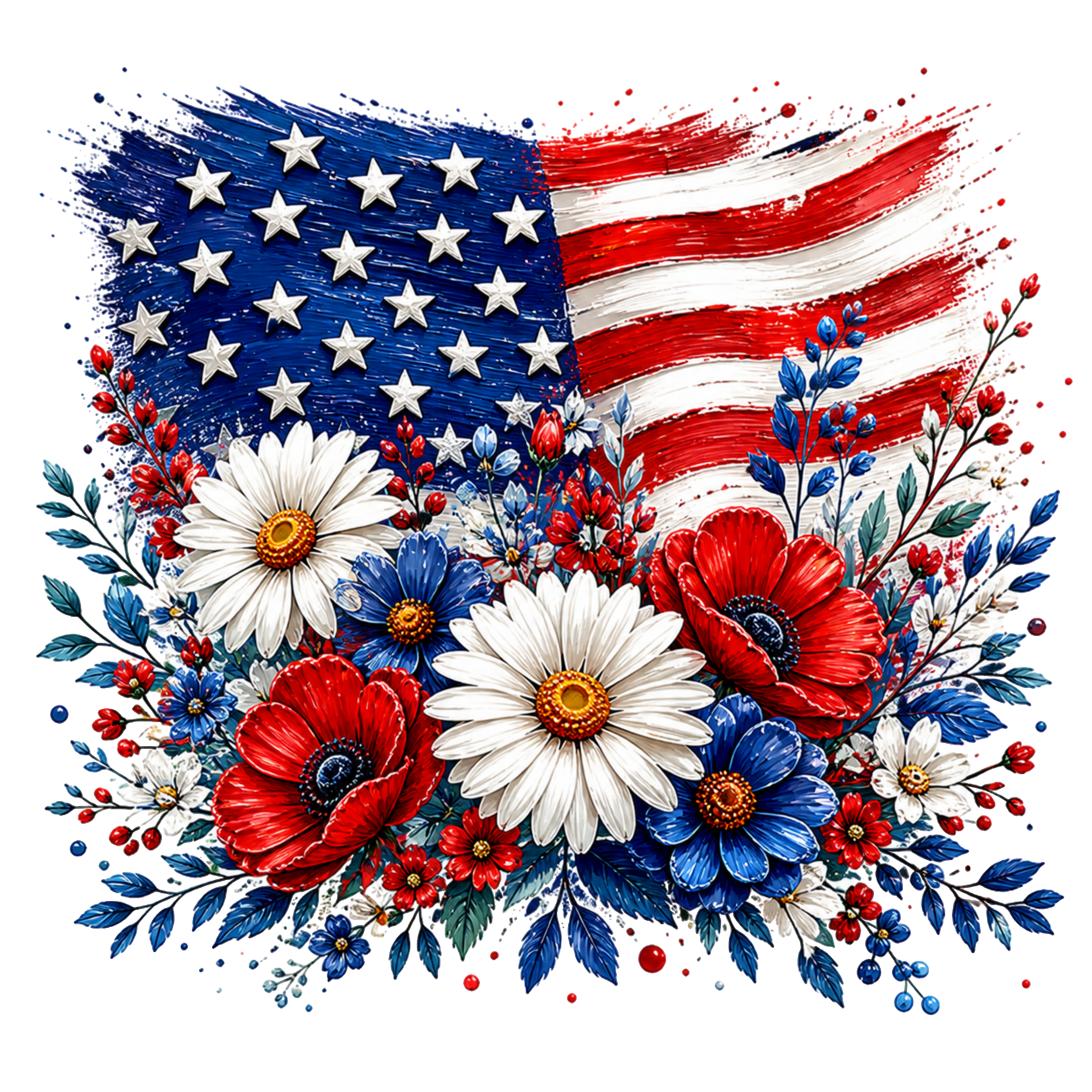 Flag & Flowers