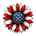 Red, White, Blue Sun Flower