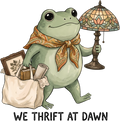 We Thrift at Dawn Lamp Frog DTF transfer