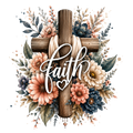 Faith (wooden cross and flowers)