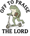 Off To Praise The Lord (whimsy Frog on scooter)