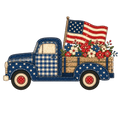Vintage Truck & Flag
