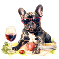 Frenchie w/Wine