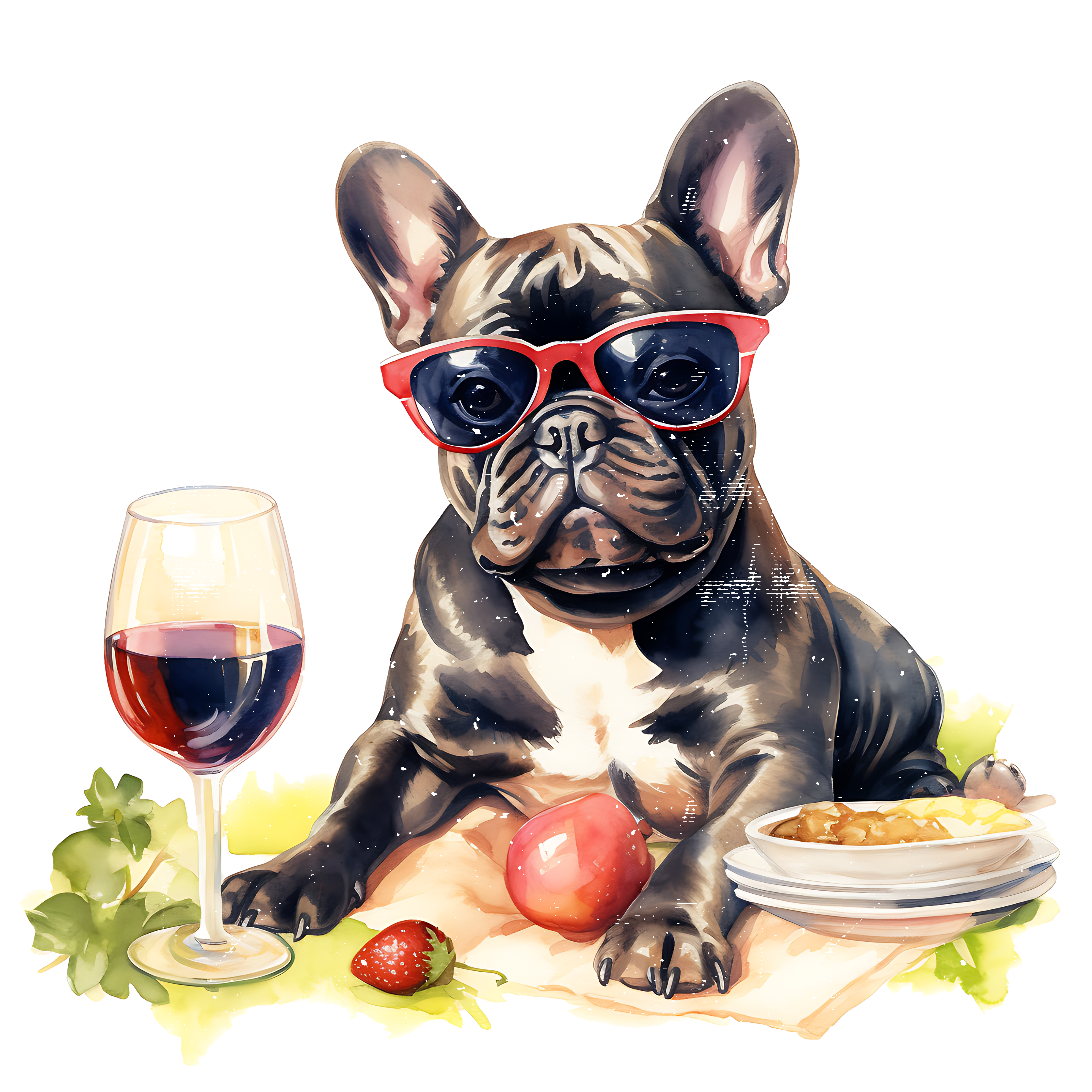 Frenchie w/Wine