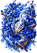 Blue Snake Floral