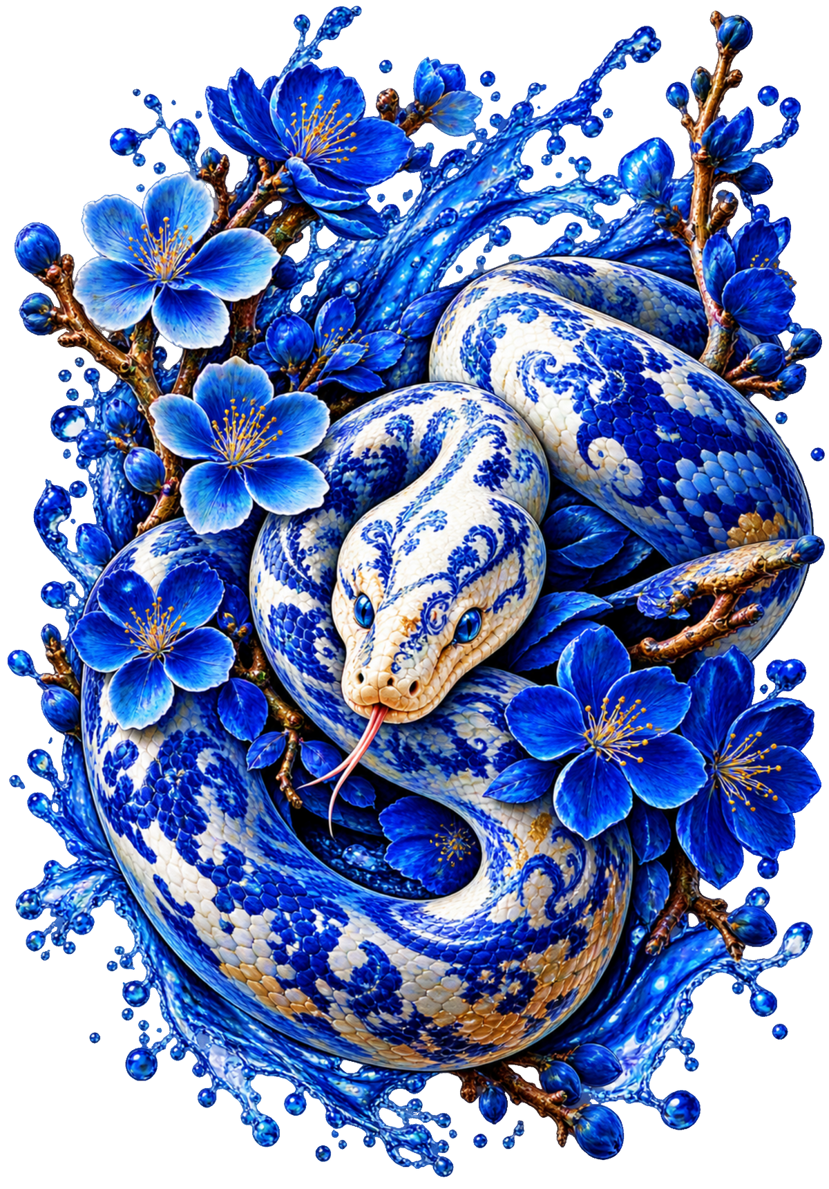 Blue Snake Floral