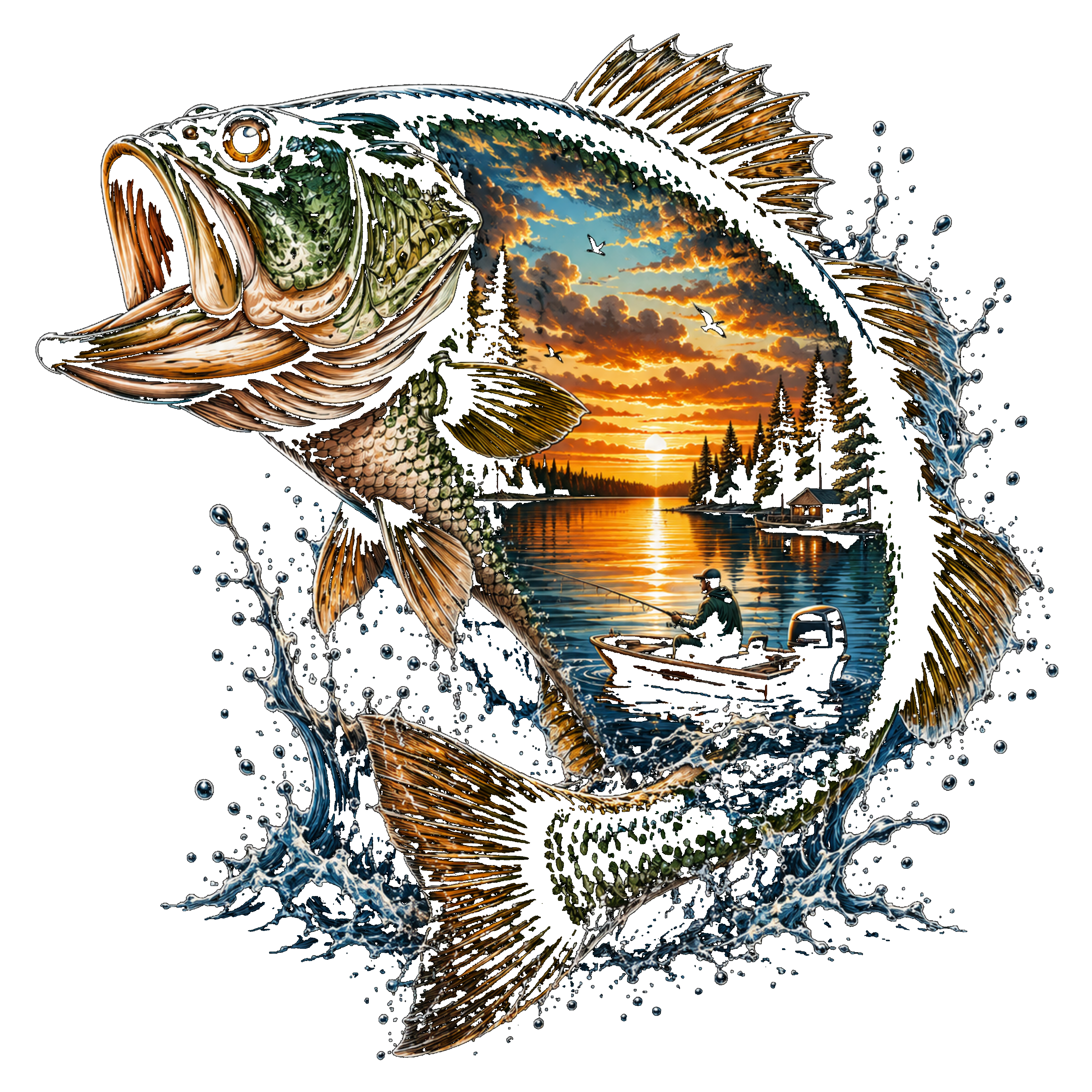 Bass Mural (Black Halftone)
