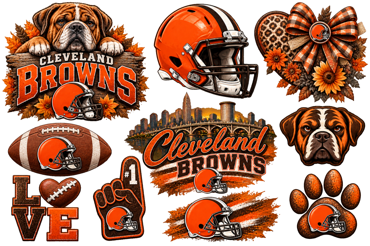 Cleveland Browns Sticker Collage gang sheet