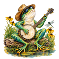 Banjo Frog Serenade DTF transfer