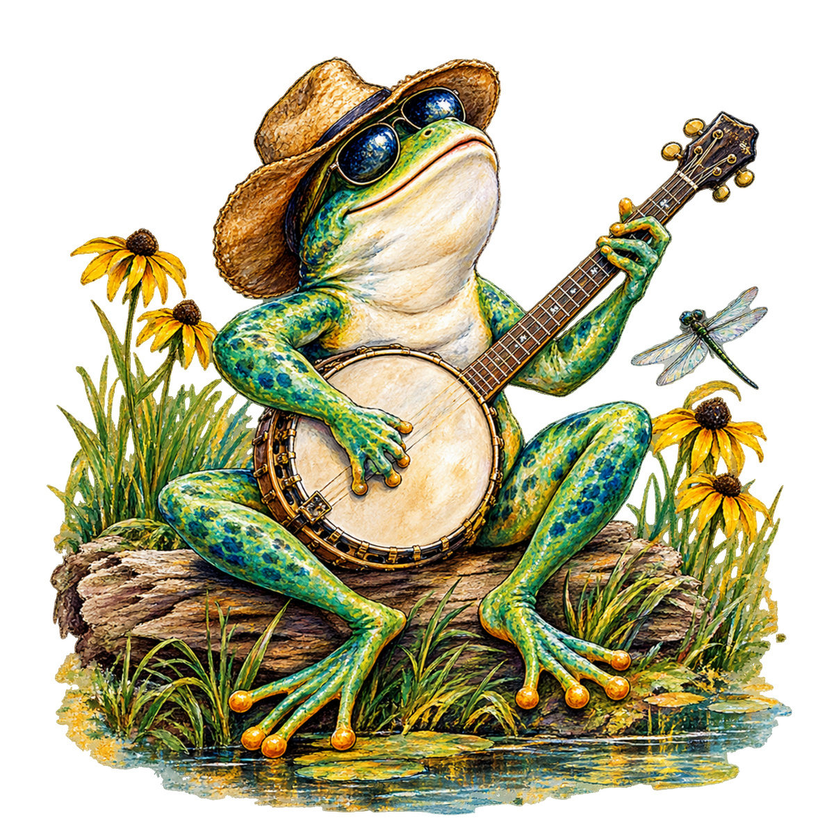 Banjo Frog Serenade DTF transfer