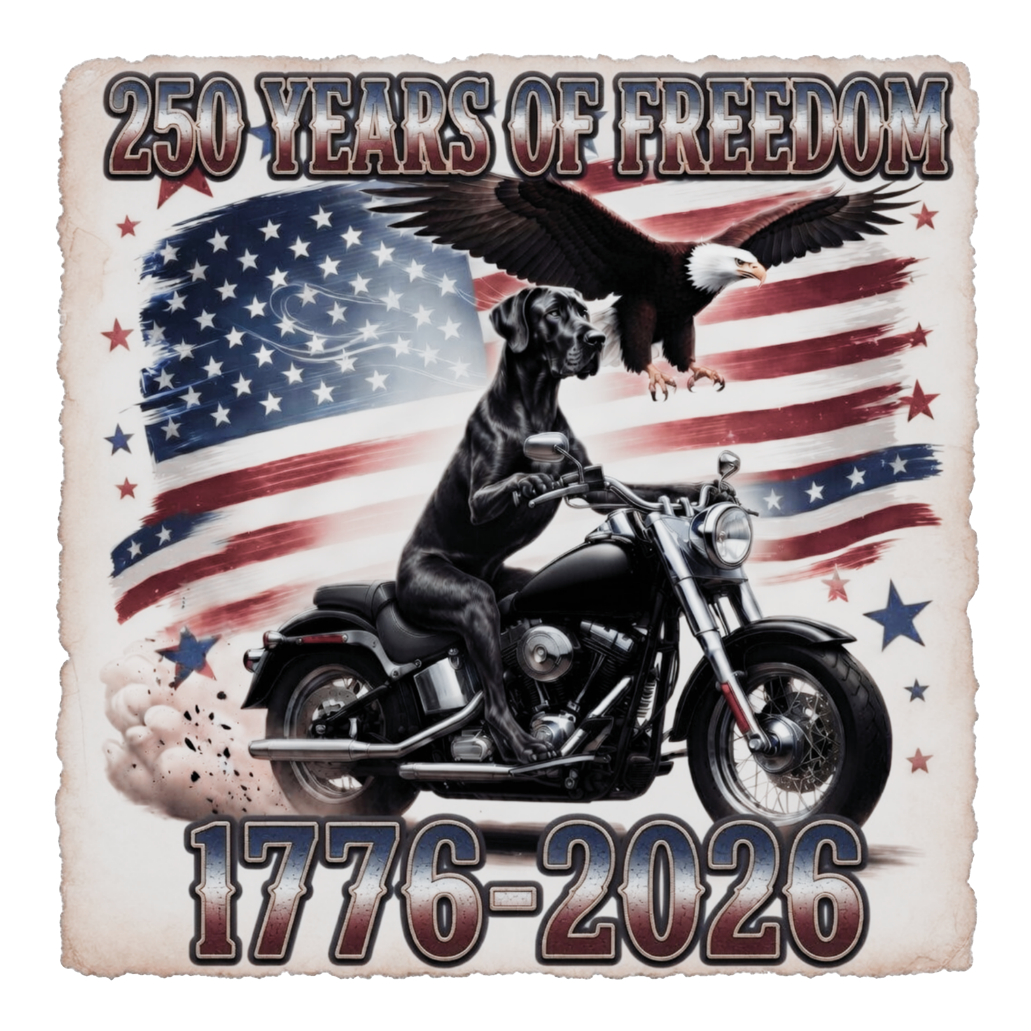 Flag, Lab, Eagle, Motocycle