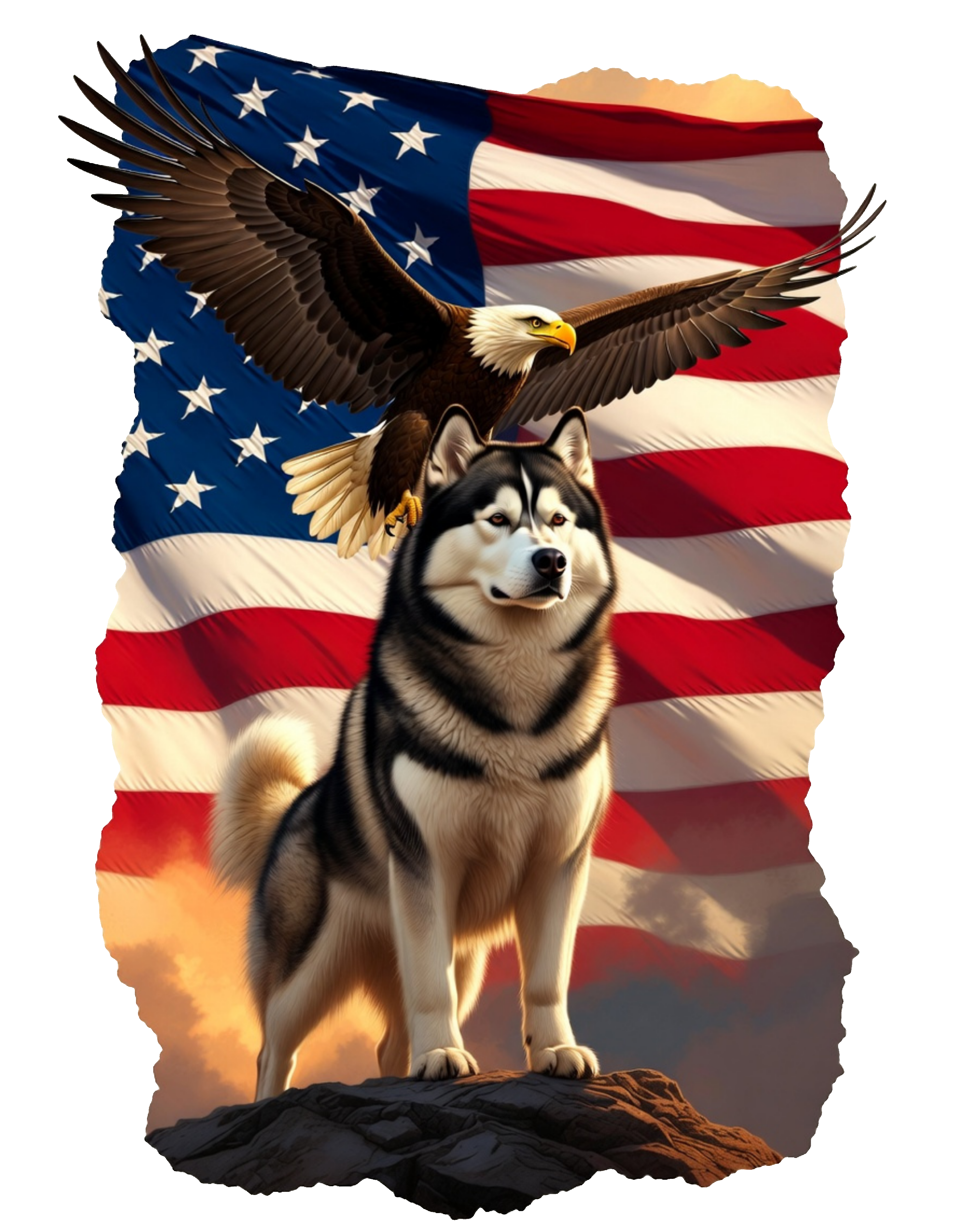 Flag Eagle Husky
