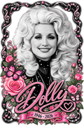 Dolly Parton (tranparent backround with border)