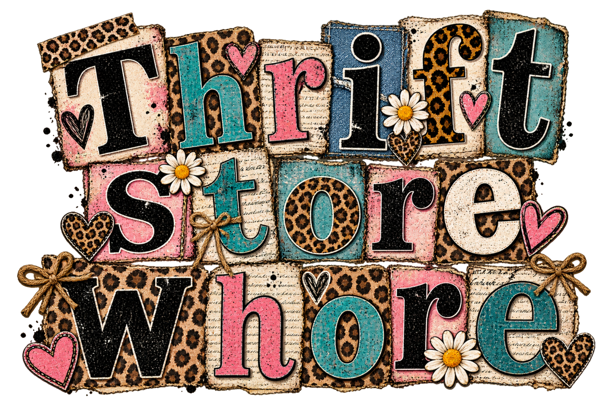 Thrift Store Whore Leopard Patchwork DTF transfer