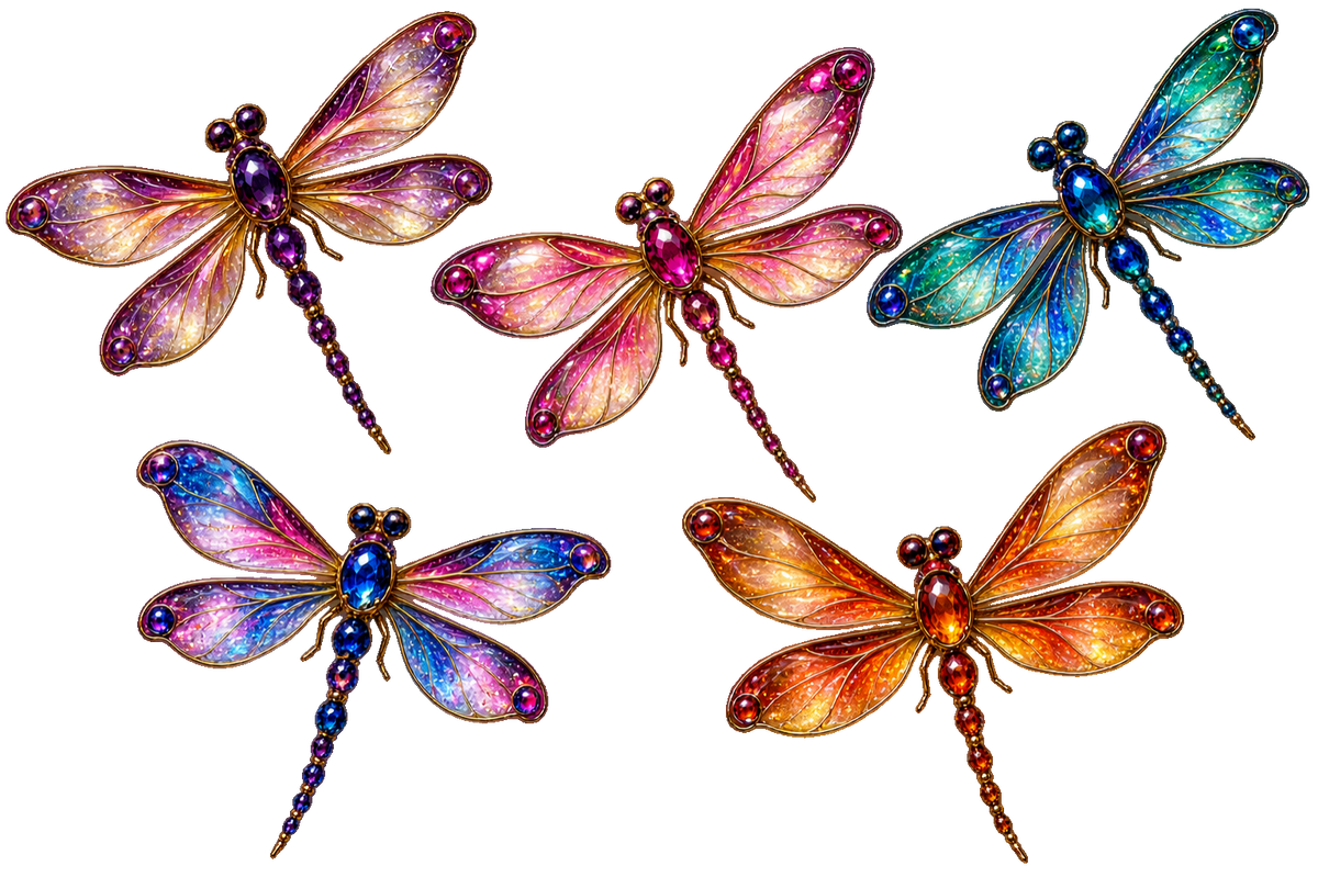 Dragonflies x5