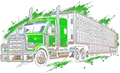 Emerald Chrome Livestock Hauler Halftone transfer