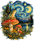 Frog Beneath a Starry Night DTF transfer