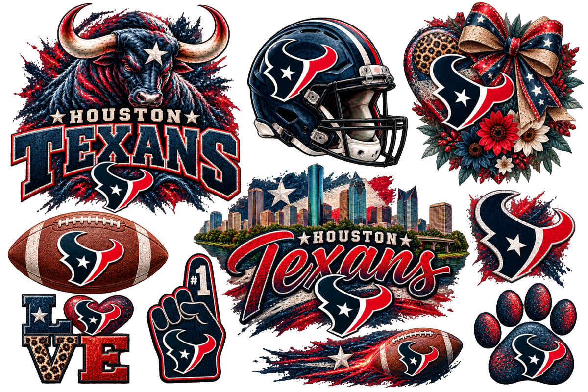 Houston Texans Sticker Collage gang sheet