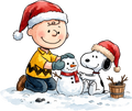 Charlie & Snoopy snowman