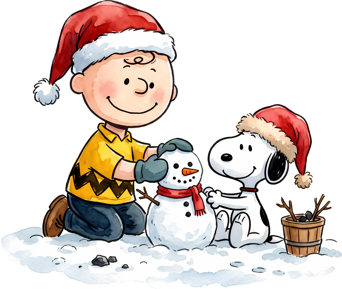 Charlie & Snoopy snowman